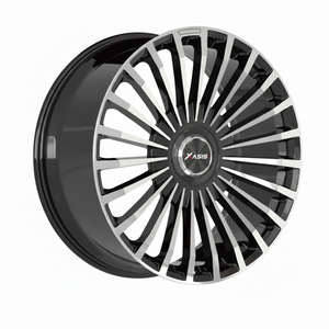 Flow Forming Alloy Wheels Multi Spoke Gloss Black with Machine Face Passenger Car Rims - Product Image 1