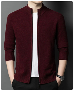 Pull en tricot à rayures en laine 100% pour homme, col rond, doux et épais, pour l'hiver, fabrication directe, OEM, ODM, vente en gros - Product Image 4