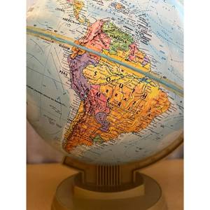 Globe terrestre vintage décoratif pour table, avec base en bois antique et support méridien, pour la décoration de la maison, du bureau ou de la salle d'étude - Product Image 2