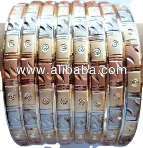 Tri-Color Diamond Cut <b>Copper</b> Alloy Brass <b>Bangles</b> for Wedding Party Anniversary-Classic Fashion Gift for Special Occasions - Product Image 2