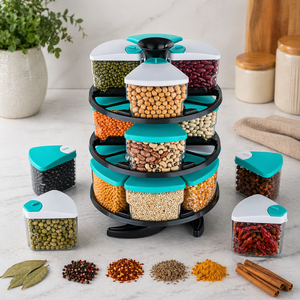 360° Rotating Spice Rack Organizer | Multi-Layer Kitchen <b>Storage</b> Spice Rack with Easy Access <b>Containers</b> - Product Image 1