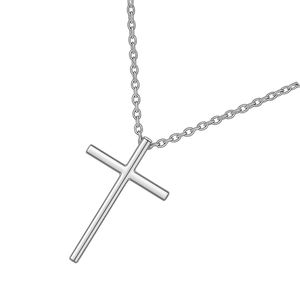 Collier classique tendance en argent 925 avec pendentif croix, chaîne à maillons, pour femme, usage quotidien, luxe, délicat, minimaliste, pour mariage et fête - Product Image 6