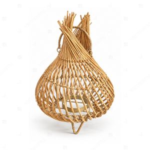 Farol de Ratán Vintage en Forma de Lágrima, Portavelas con Patas de Trípode, Faroles Colgantes de Jardín, Portavelas de Vidrio, Decoración de Interiores - Product Image 3