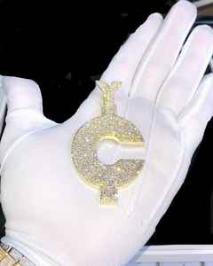 จี้เพชรโมอิสซาไนต์ VVS1 ชุบทอง 14k เงินแท้ 925 ประดับเพชรเต็มตัวอักษรแบบกำหนดเอง สร้อยคอคลาสสิก ของขวัญ - Product Image 4