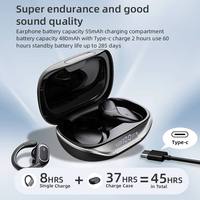 Earbuds TWS Nirkabel T16 BT5.4 ENC IPX6 Tahan Air Earphone Olahraga dengan Pengait Telinga, Daya Tahan Baterai 9 Jam
