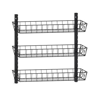 Exclusive Quality Spice <b>Rack</b> Glass for Bathroom Storage Shelves & Units 3 Tier Black Shelf <b>Wire</b> <b>Shelving</b> Iron Metal - Product Image 5