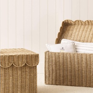 Cesta de Almacenamiento de Cuerda de Papel Trenzada con Borde Festoneado para Lavandería, Cesta Organizadora Multifuncional Ecológica para Artículos del Hogar - Product Image 4
