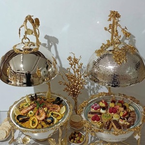 High Quality Round <b>Buffet</b> Chafing Dish Luxury Food <b>Warmer</b> for Events And Catering At Best Price - Product Image 4