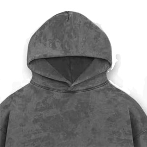 Haut court à capuche vintage délavé à l'acide, orné de perles, brodé, en molleton épais 100 % coton écologique pour l'hiver - Product Image 4