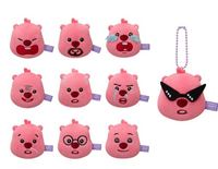 Lindo llavero de mosquetón con forma 3D de personaje de peluche rosa, colgante de dibujos animados suave y pequeño para bolso, regalo