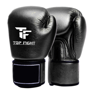Nouveaux gants de boxe noirs avec logo personnalisé, gants de boxe professionnels pour l'entraînement, le sparring et le MMA - Product Image 1
