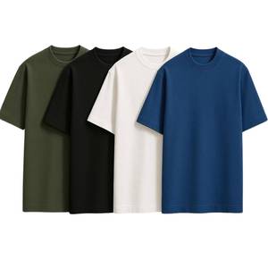 เสื้อยืดผู้ชายผ้าคอตตอนถักเนื้อแน่น 100% ทรงปกติ คอกลม แขนสั้น ระบายอากาศได้ดี สีขาว ดำ เทา น้ำเงิน - Product Image 4