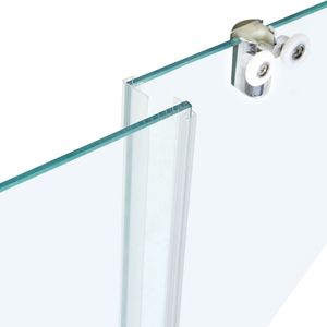 Porta Scorrevole per Doccia Senza Telaio 58-59 L x 75 H 5/16 Pollici (8mm) in Vetro Temperato Trasparente Impermeabile Spessore 10mm - Product Image 4