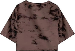 เสื้อครอปผู้หญิงฤดูร้อนที่ดีที่สุด ผ้าฝ้าย 100% ทรงหลวม สวมใส่สบาย คอกลม ระบายอากาศได้ดี พิมพ์ลาย ขายส่ง เสื้อยืดครอปผู้หญิง - Product Image 4