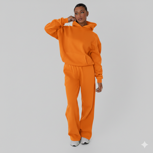 Vente en gros d'usine, ensemble 2 pièces pour femmes, ensemble de survêtement décontracté à capuche, survêtement oversize pour femmes, service OEM - Product Image 2