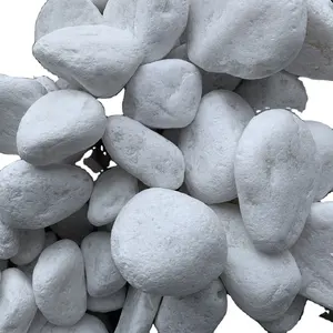 天然の川の岩小石の造園を飾る舗装用の白い小石の石
