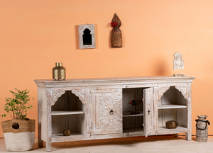 Elegant Monroe Solid Wood Sheesham <b>TV</b> <b>Unit</b> Extendable Handmade Media Console Modern <b>Rustic</b> Indian Living Room Furniture - Product Image 6