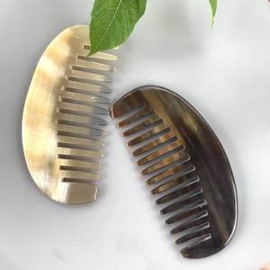 Handmade Natural Buffalo Horn Eco-Friendly Seamless Anti-Static Detangling <b>Beard</b> Styling Barber Hair <b>Care</b> Comb - Product Image 4
