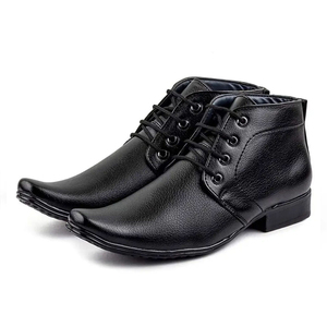 <b>Black</b> Leather Oxford Dress <b>Shoes</b> Pointed Toe <b>Lace</b>-Up Formal Men's Office Wear Solid Color All Seasons Anti-Slippery - Product Image 5