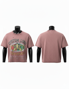 Camisetas DTG con Logotipo Personalizado, Estilo Streetwear, Tejido Grueso, Lavado Ácido, 100% Algodón, Impresión Digital, Corte Holgado para Hombre - Product Image 1