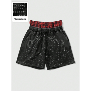 IRON ELEPHANT Short en toile taille haute pour homme 100% coton avec cordon de serrage Écologique Séchage rapide Respirant Décontracté Uni - Product Image 3