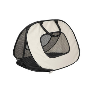 Pet Carrier With Zipper Closure Double Handle Gray Black <b>Cat</b> Travel Bag - Product Image 1