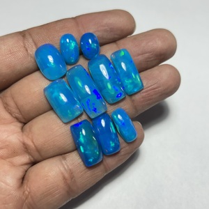 Natural Ethiopian <b>Opal</b> Cushion Cut Cabochon Super Fine Quality Multi Fire Pryba <b>Blue</b> Color Loose Gemstone Precious <b>Opal</b> Hasnain - Product Image 2