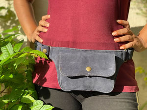 Cinturones de cuero de ante auténtico para hombre y mujer, Cangurera con bolsillo en la cadera, multiusos, elegante, Unisex - Product Image 4