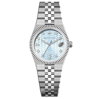 Montre analogique saphir à fermoir déployant, acier inoxydable, étanche 5 ATM, Alexander Ferros 8272S/13, mécanique, élégante, 37,5 mm