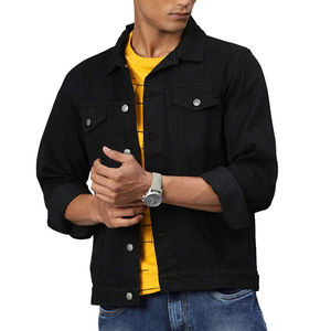 Veste en jean pour homme ODM, style urbain unisexe, personnalisable, coupe-vent, col montant, saison hiver, service OEM, personnalisation frontale, haute qualité - Product Image 5