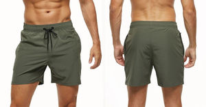 Shorts de Baño para Hombre de Color Sólido, Secado Rápido, con Cordón en la Cintura y Bolsillos, Diseño Casual de Longitud Corta y Cintura Media - Product Image 4