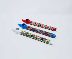 Pipas de Metal para Fumar Dokha, Decorativas, con Diseño Artesanal de Papel Pintado a Mano, Forma Irregular y Patrón Colorido - Product Image 1