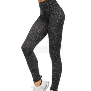 Leggings Largos de Cintura Alta para Mujer, Negros con Estampado de Puntos, Tejidos en Spandex y Poliéster, Deportivos, Elásticos, Transpirables, para Todas las Temporadas - Product Image 1