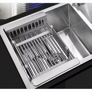 Scolapiatti Regolabile in Acciaio Inox, Portatile e Retrattile, Salvaspazio, per Frutta e Verdura - Product Image 2