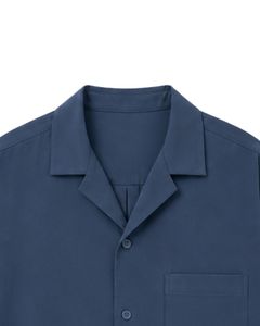 Customized Navy Blue Oversized Casual <b>Men</b> <b>Shirt</b> Half Sleeve Button Up Cuban Collar Loose Fit Summer Beach Fashion Wear <b>Shirt</b> - Product Image 5