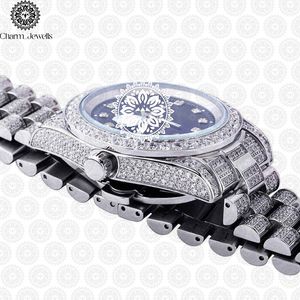 Charm_Jewells Luxury Stainless Steel <b>Watch</b> 38mm Round Case Analog Quartz Movement <b>Diamond</b> Encrusted Folding Clasp Women - Product Image 6