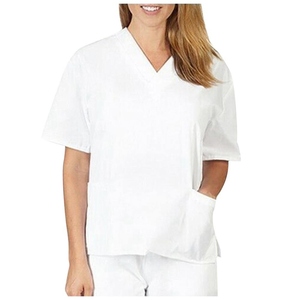 Haut de blouse médicale unisexe pour usage quotidien, uniforme d'infirmière, tissu extensible facile d'entretien - Product Image 1