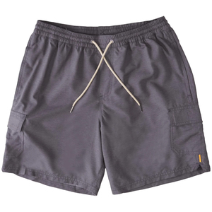 Shorts cargo gris foncé personnalisés pour hommes, séchage rapide, cordon de serrage, décontractés, style maillot de bain, avec poches, taille mi-haute, en polyester tissé, couleur unie, style 2026 - Product Image 1