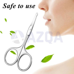 Juego de tijeras de aseo de acero inoxidable con cuchillas curvas y puntas redondeadas para el cuidado de cejas, vello de la nariz y cutículas - Product Image 2