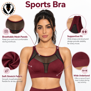 Soutien-gorge de sport premium à dos nageur, anti-humidité, confort optimal, maintien élevé, construction flexible, idéal pour la gym et les séances d'entraînement - Product Image 6