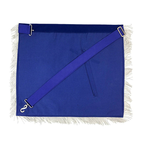Tablier de Maître Ancien Maître de Loge Maçonnique Personnalisé Bleu - Broderie à la Main Or et Argent, Vente en Gros pour Loges - Product Image 6