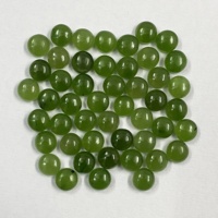 Mejor venta verde nefrita Jade 6mm redondo plano cabujón 100% piedras preciosas naturales venta al por mayor precio de fábrica tienda en línea del proveedor