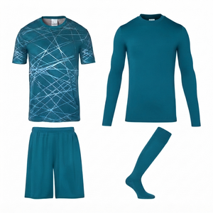 Premium quality Custom <b>Soccer</b> uniform deep sea Polyester Quick Dry Fabric Crew Neck Short Sleeves Adult Team adult all seasons - Product Image 1