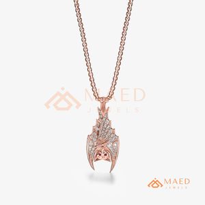 Collar Hiphop con Colgante de Ala de Murciélago de Moissanita Oro Rosa, Joyería de Lujo de Moda para Hombres y Mujeres, EE. UU. - Product Image 5