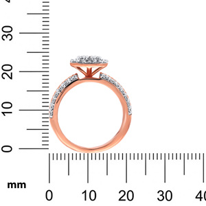 Anillo de Diamantes Spell of Elegance, Anillo de Compromiso de Lujo con Halo Cuadrado de Diamantes en Oro Rosa de 18K para Mujer - Product Image 6