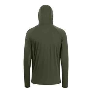 Sweat à capuche vert olive pour homme, manches longues, UPF 50, anti-UV, vêtements de pêche, pull-over, couleur unie, polyester - Product Image 5
