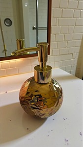 Lavish Gold Metal <b>Soap</b> Dispenser Pump Bottle Ideal For Events Use <b>Guest</b> Rooms And Hotel Washrooms Or Luxury Bathroom Decor - Product Image 5