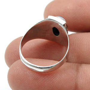 New Exclusive Design Natural Oval Cut <b>Turquoise</b> Gemstone <b>Ring</b> Crafted From 925 Sterling Silver Bohemian Style Unisex Design <b>Ring</b> - Product Image 3