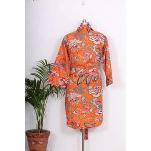 เดรสทรงบอดี้คอนคุณภาพสูงสำหรับสาวๆ ลายดอกไม้พิมพ์ลายใหม่ล่าสุด คอวี สไตล์อินเดียลำลอง แฟชั่นติดกระดุม ความยาวปานกลาง - Product Image 6