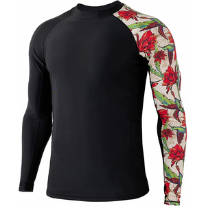 Vêtements de fitness pour hommes, rashguard à manches courtes sur mesure, respirant et avec logo imprimable, vente en ligne, service OEM disponible - Product Image 1